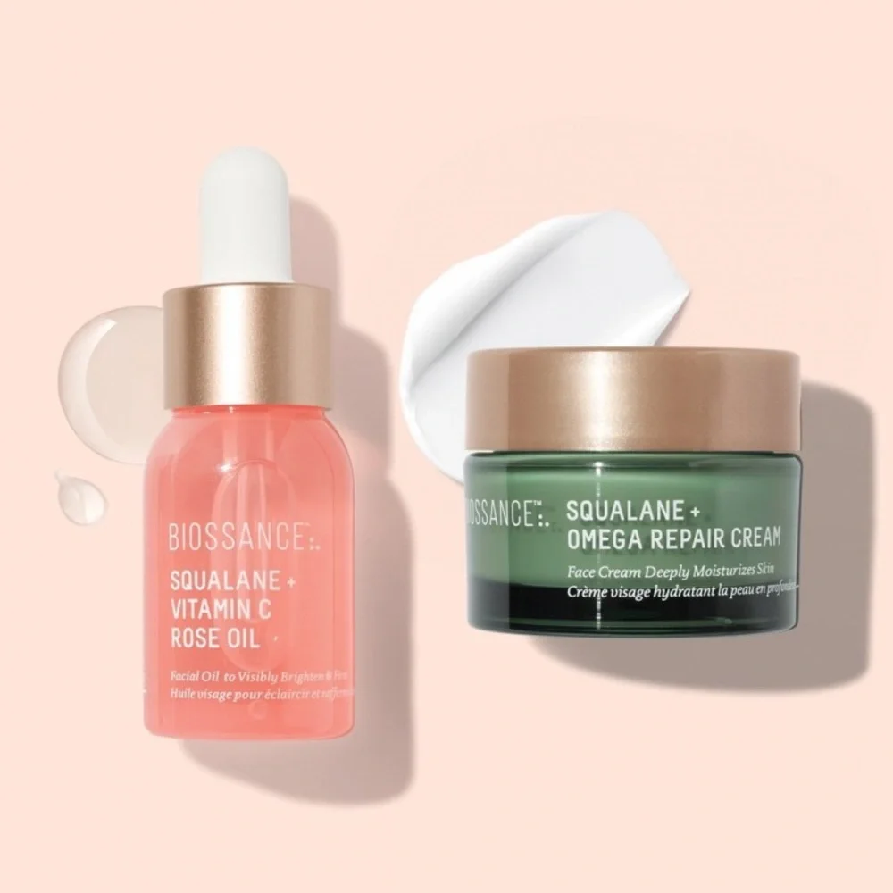 Biossance - The Hydration Hits | Squalane + Omega Repair Cream & Vit. C Rose Oil